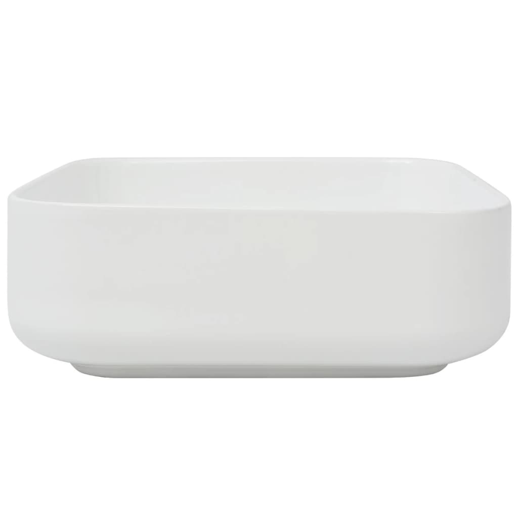 Lavabo carré Céramique Blanc 39x39x13,5 cm