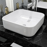 Lavabo carré Céramique Blanc 39x39x13,5 cm