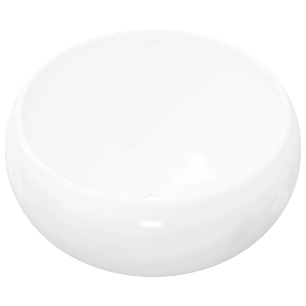 Lavabo ronde Céramique Blanc 40 x 15 cm