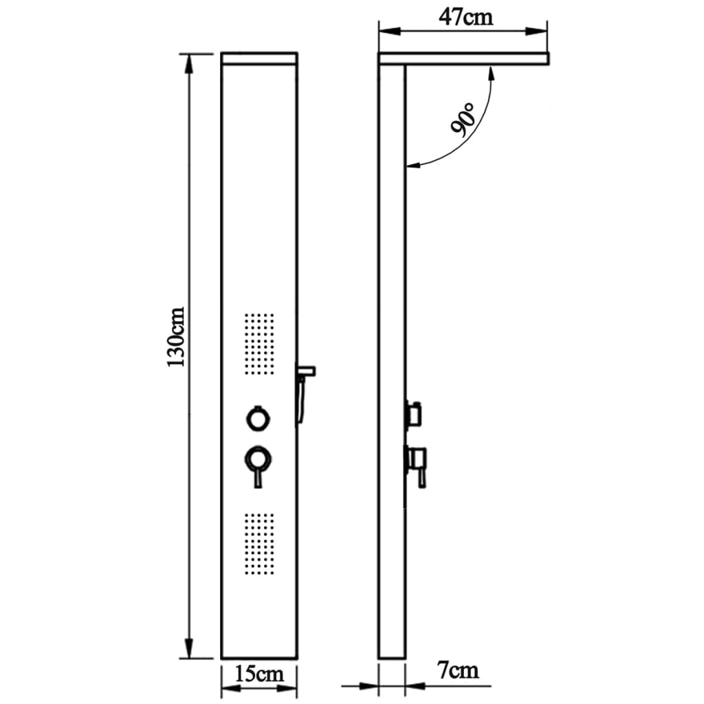 Duschpaneelsystem Edelstahl Quadratisch