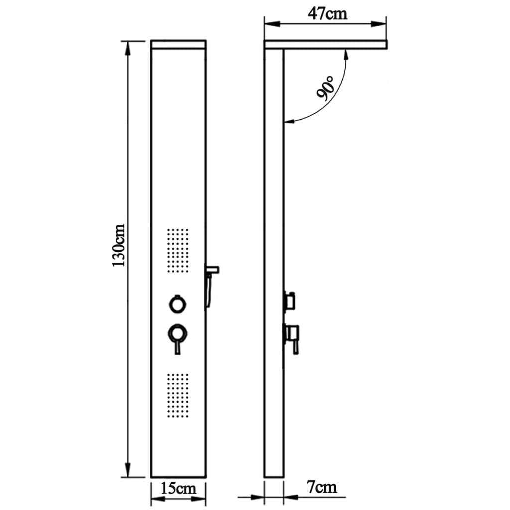 Système de panneau de douche Aluminium Mat Noir