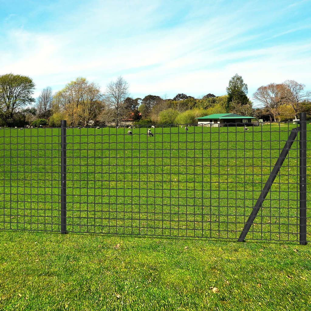 Euro Steel Fence 10 x 0.8 m Grey