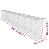 Gabion wall with cover Galvanized steel 600x50x100 cm