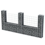 Panier de gabion en forme de U Acier galvanisé 240x20x100 cm