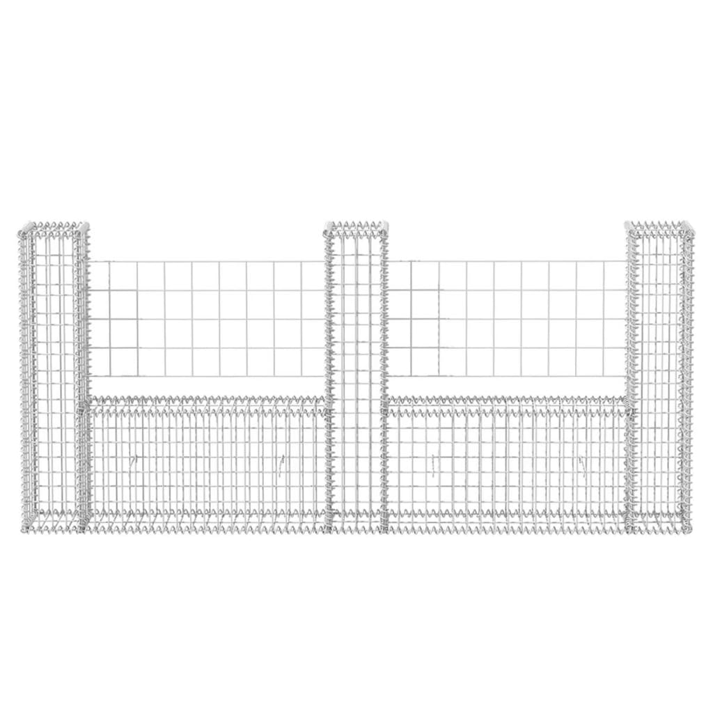 Panier de gabion en forme de U Acier galvanisé 240x20x100 cm