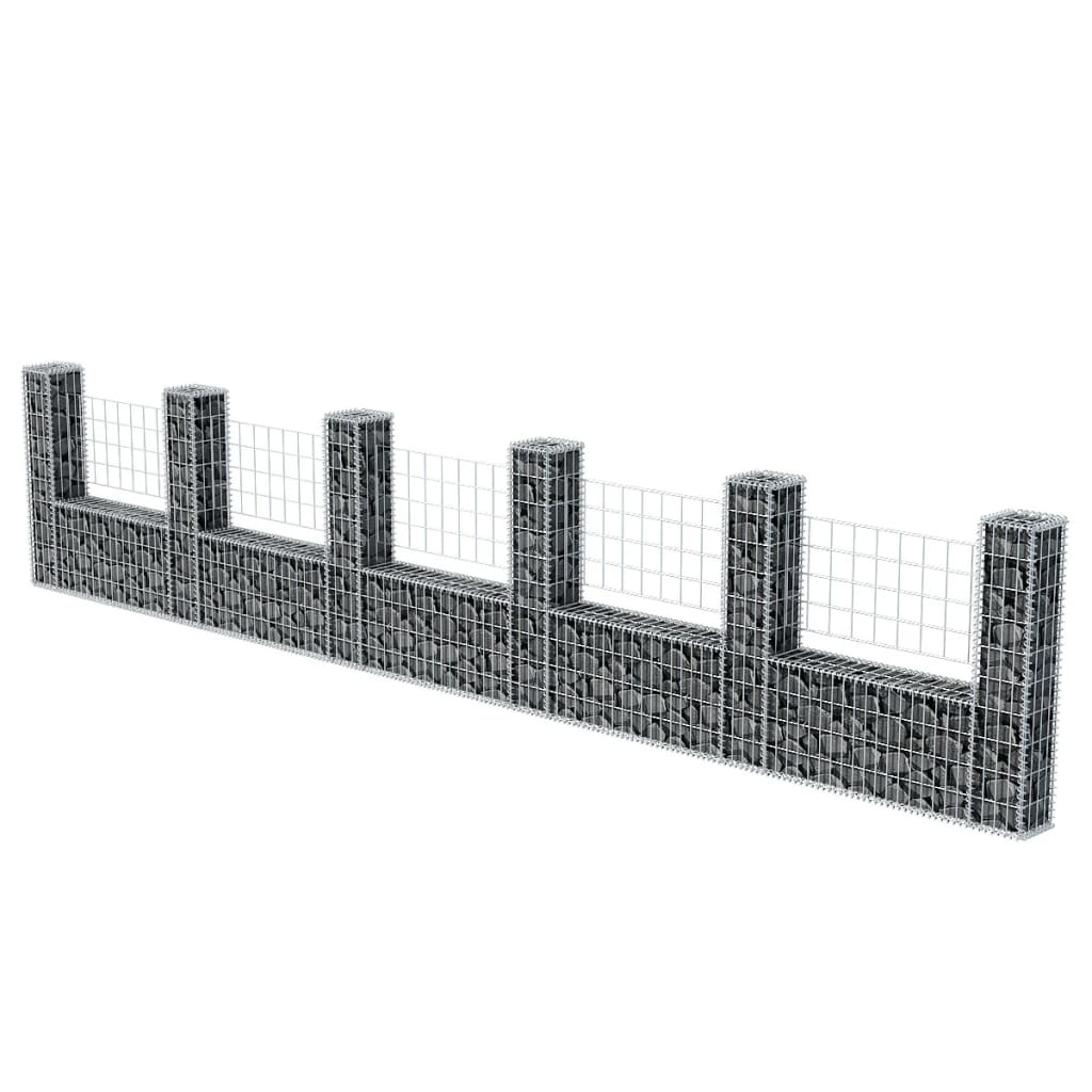 Panier de gabion en forme de U Acier galvanisé 570x20x100 cm