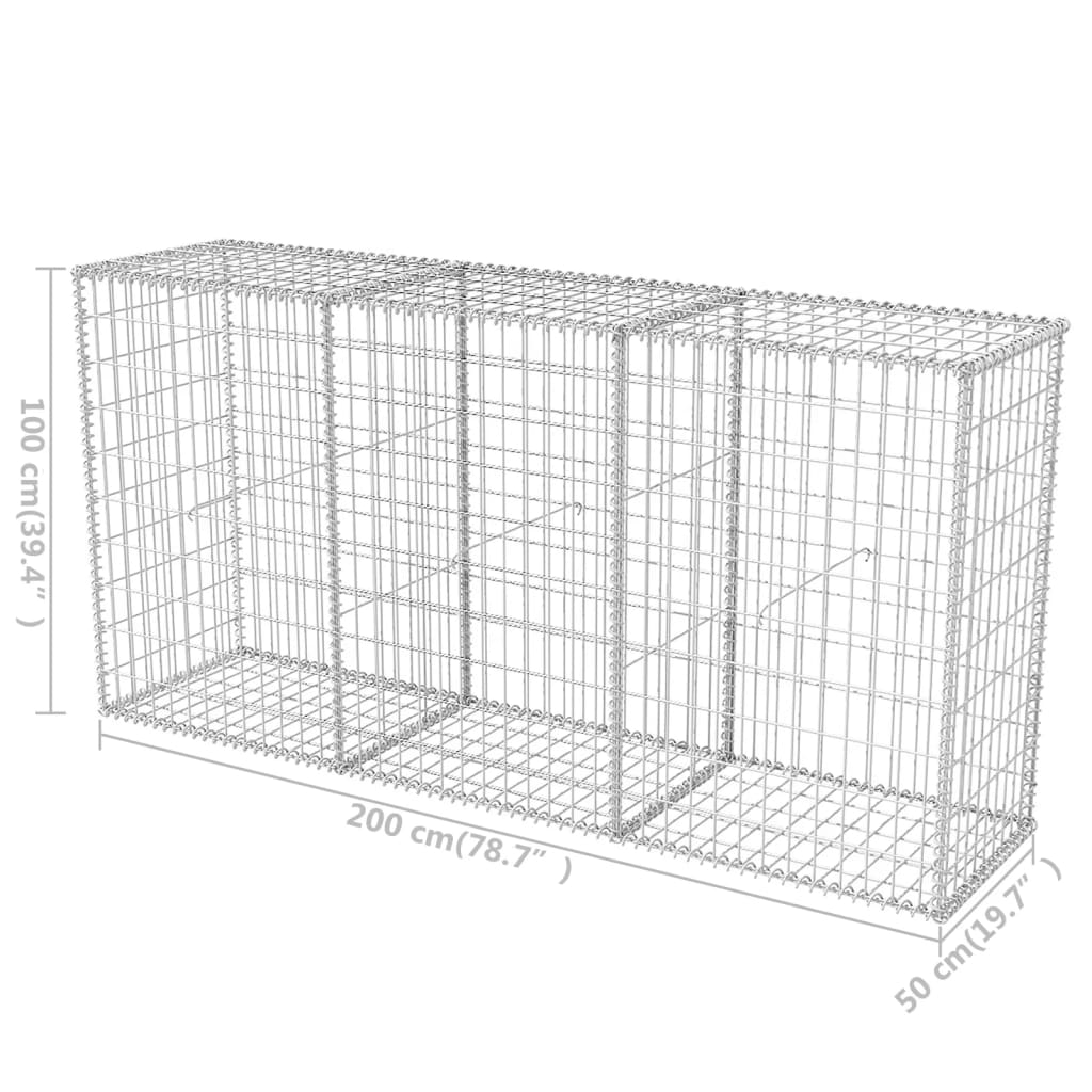 Gabion basket Galvanized steel 200x50x100 cm