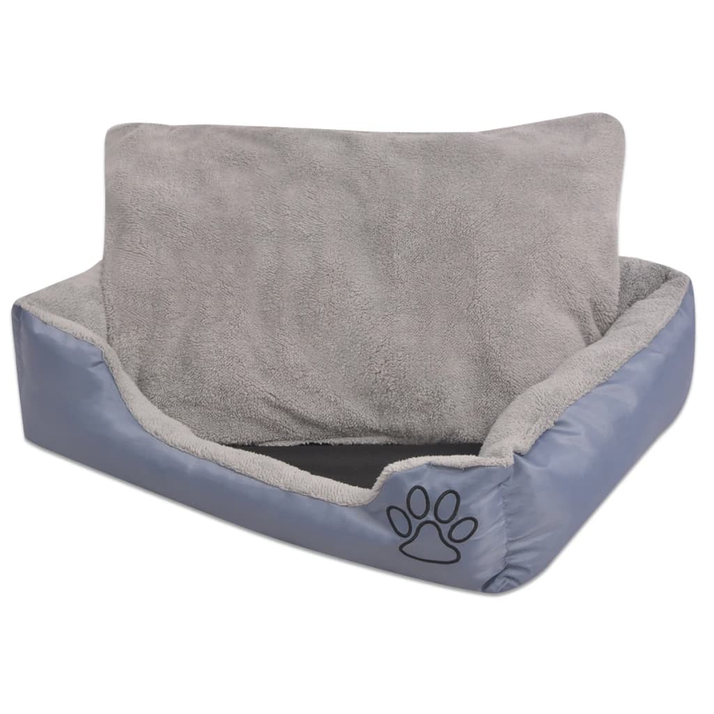 Lit pour chiens avec coussin rembourré Taille L Gris