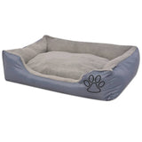 Lit pour chiens avec coussin rembourré Taille L Gris