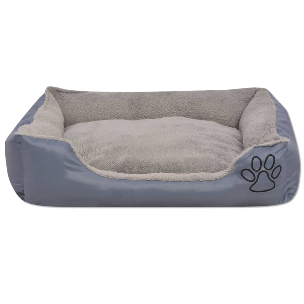 Lit pour chiens avec coussin rembourré Taille L Gris