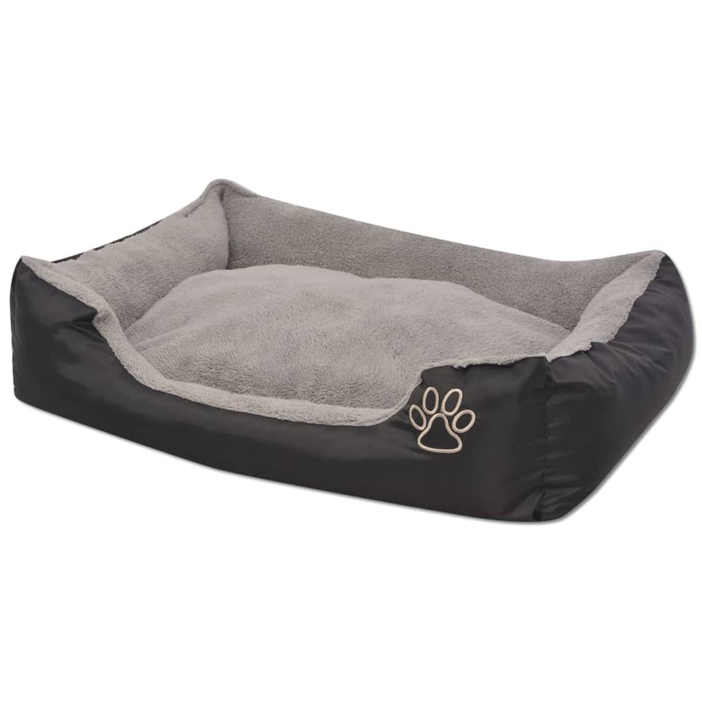 Lit pour chiens avec coussin rembourré Taille L Noir