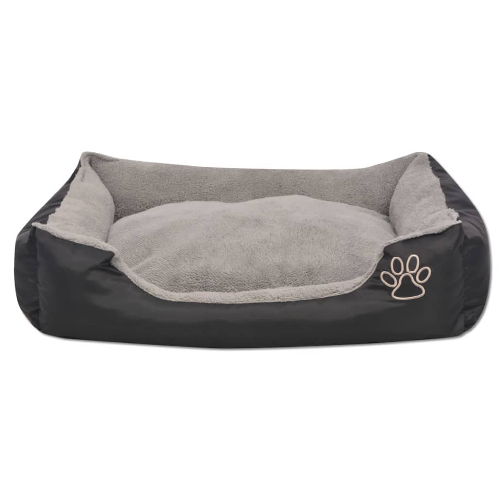 Lit pour chiens avec coussin rembourré Taille L Noir