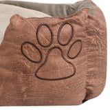 Lit pour chiens avec coussin Cuir artificiel PU Taille L Beige