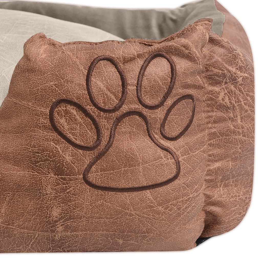 Lit pour chiens avec coussin Cuir artificiel PU Taille XXL Beige