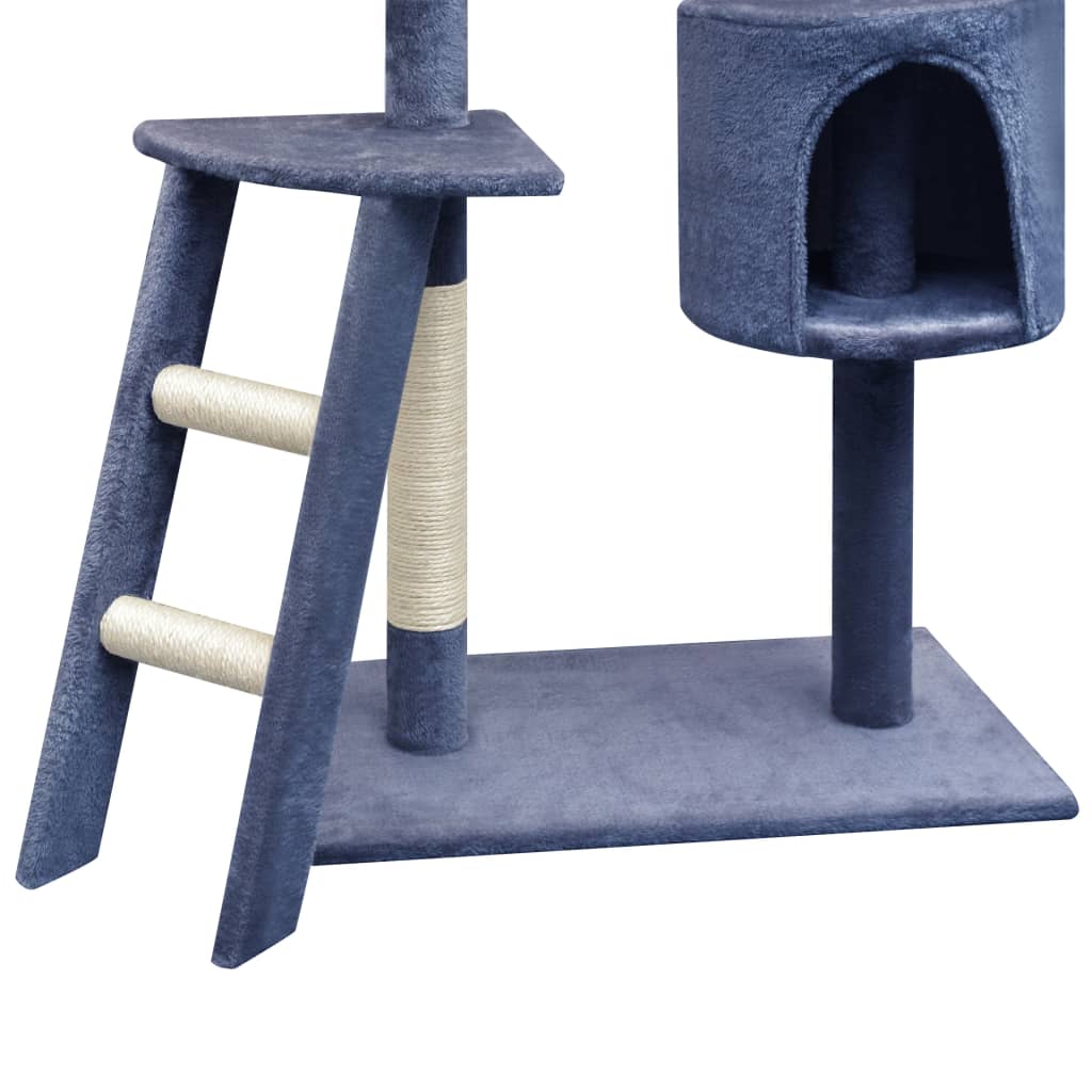 Arbre à chat avec griffoirs en sisal 150 cm Bleu foncé