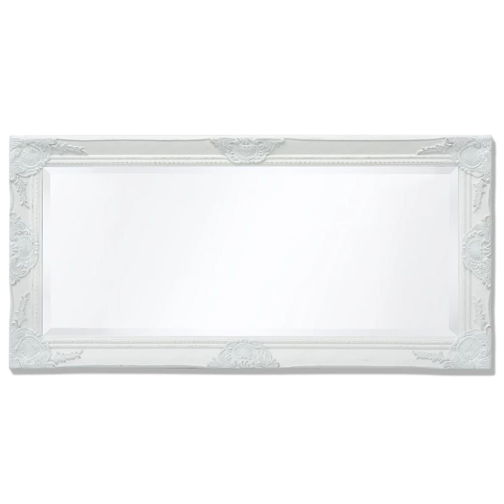 Miroir mural style baroque 100x50 cm blanc