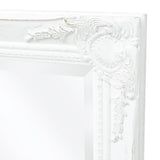 Miroir mural style baroque 100x50 cm blanc