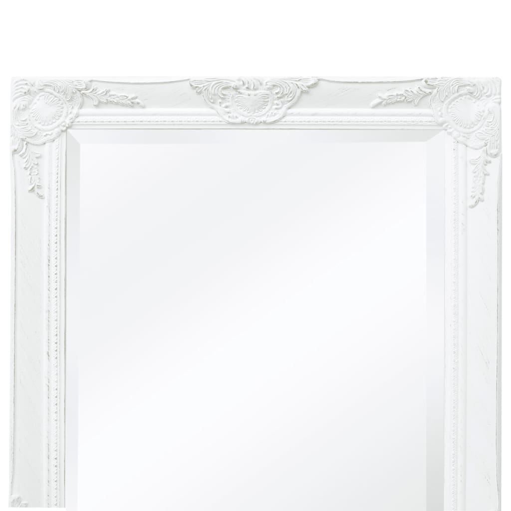 Miroir mural style baroque 100x50 cm blanc