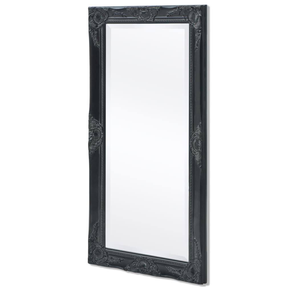 Miroir mural style baroque 100x50 cm noir