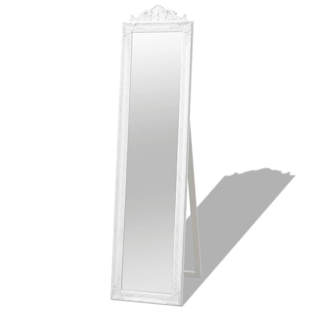 Baroque style floor mirror 160x40 cm White