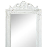 Baroque style floor mirror 160x40 cm White