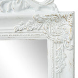 Baroque style floor mirror 160x40 cm White