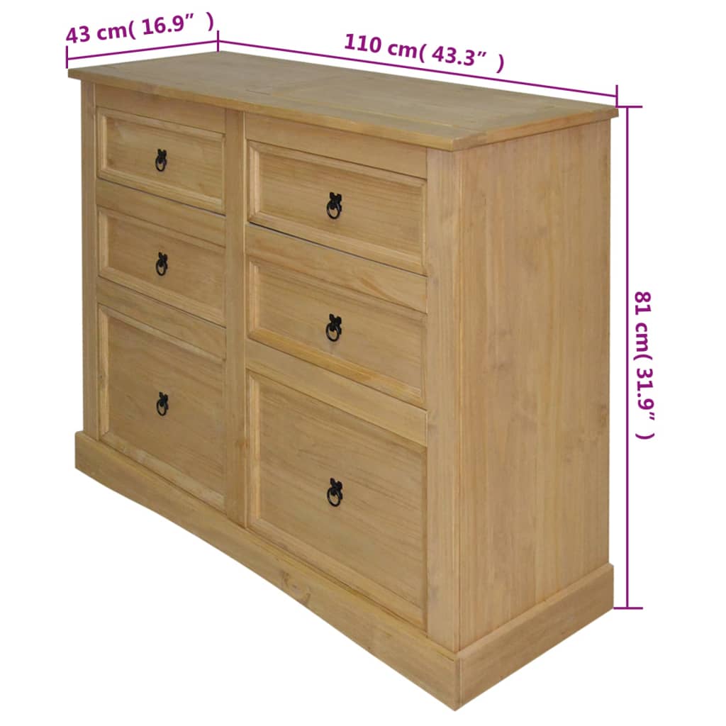 Corona Range Buffet Mexican Pine 110x43x81 cm