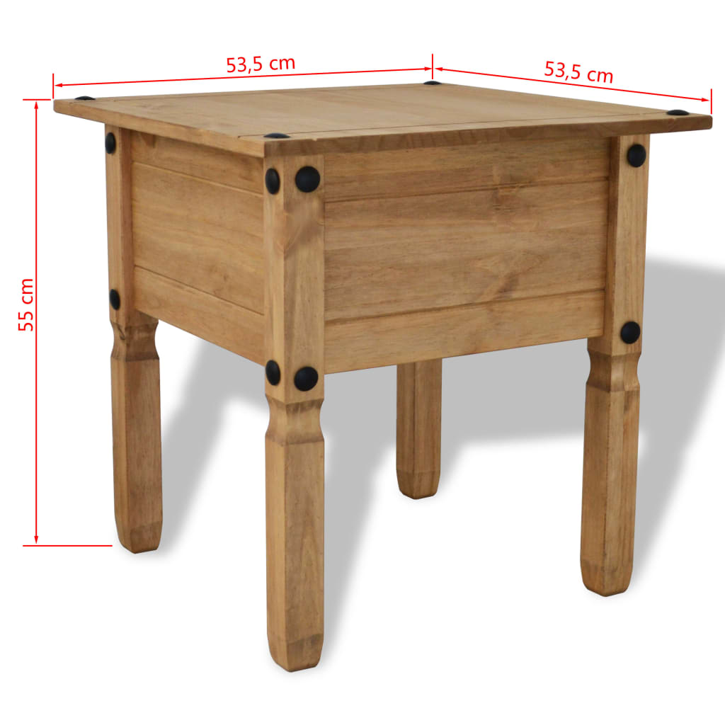 Beistelltisch Corona aus mexikanischer Kiefer, 53,5 x 53,5 x 55 cm