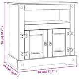 Meuble TV Gamme Corona pin mexicain 80x43x78 cm