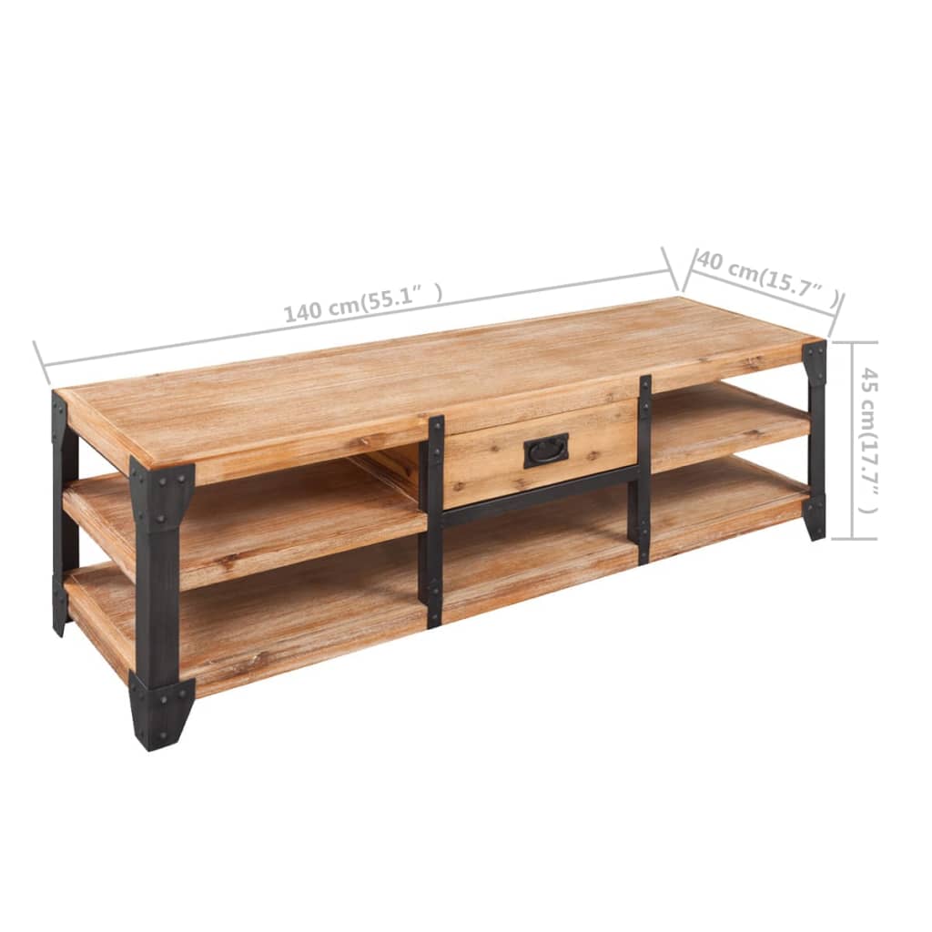 Meuble TV 140x40x45 cm bois d'acacia massif