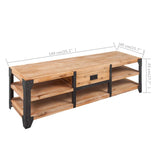 Meuble TV 140x40x45 cm bois d'acacia massif