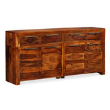 Solid wood sideboard 160x35x75 cm