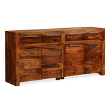 Solid wood sideboard 160x35x75 cm