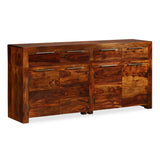 Solid wood sideboard 160x35x75 cm