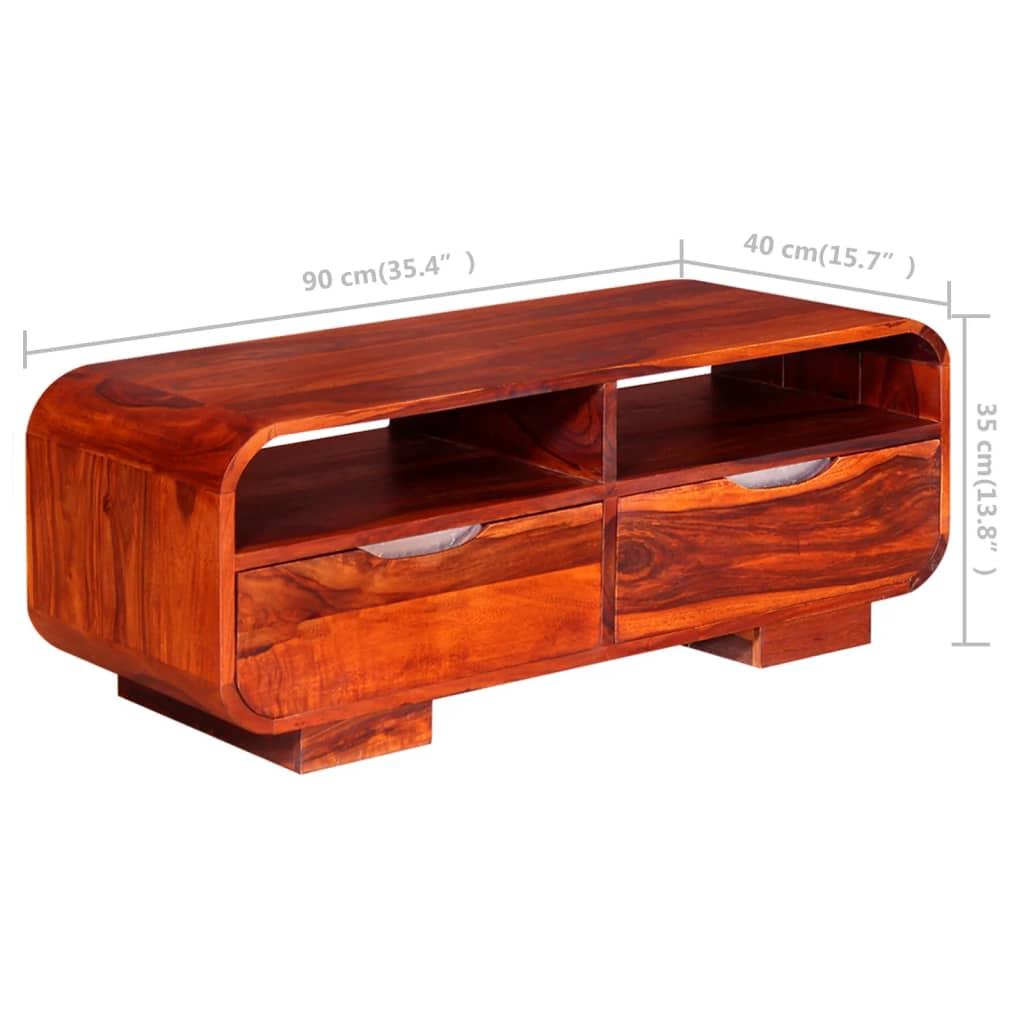 Couchtisch Massivholz 90x40x35 cm