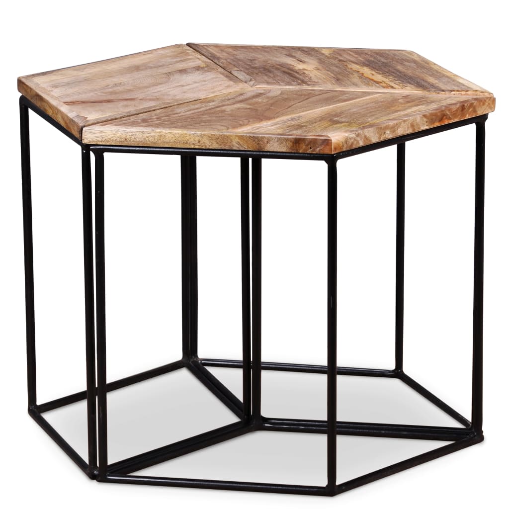 Table basse Bois de manguier massif 56x48x40 cm