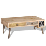 Table basse avec tiroirs Bois de manguier massif 105x55x41 cm