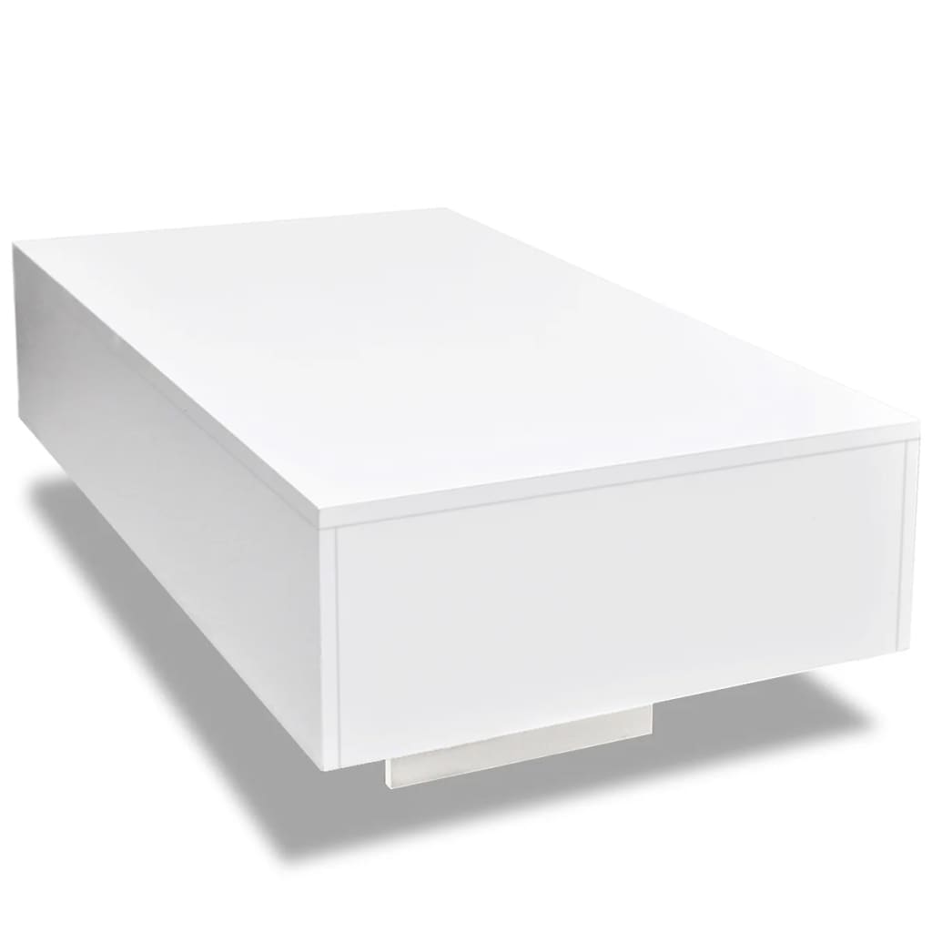 Table basse blanc brillant