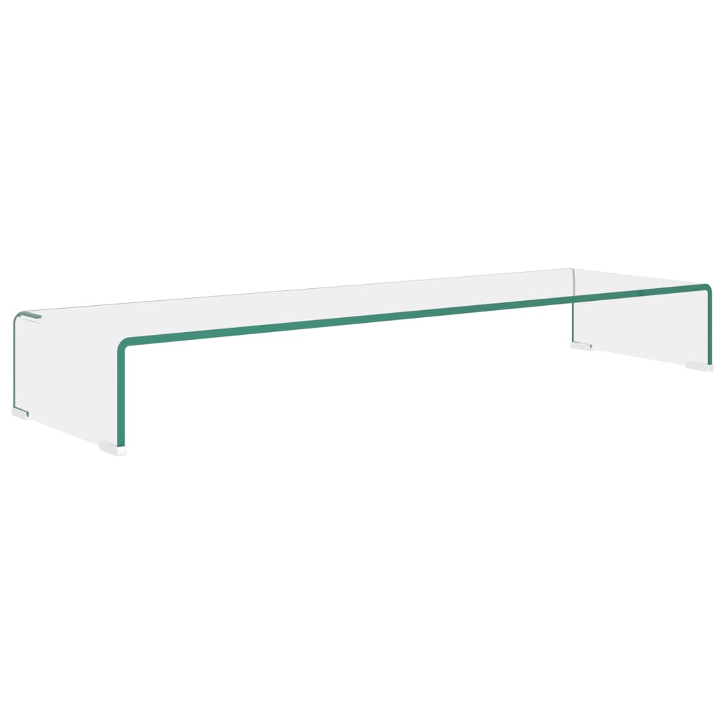 Meuble TV/pour moniteur 100x30x13 cm verre transparent