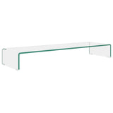 Meuble TV/pour moniteur 100x30x13 cm verre transparent