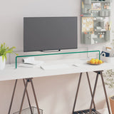 Meuble TV/pour moniteur 100x30x13 cm verre transparent