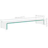 Meuble TV/pour moniteur 110x30x13 cm verre transparent