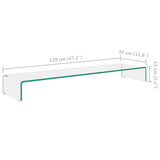 Meuble TV/pour moniteur 120x30x13 cm verre transparent