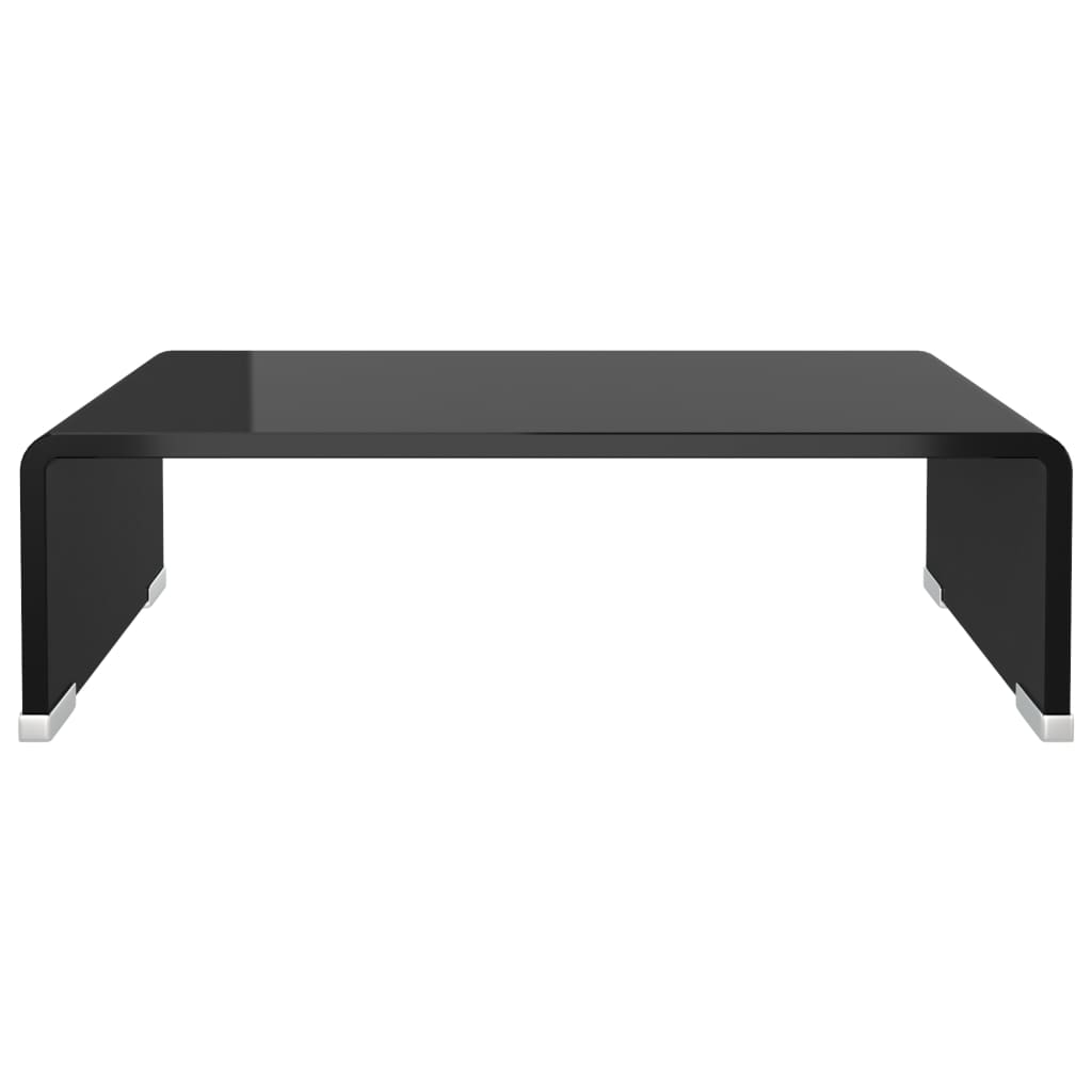 Meuble TV/support pour moniteur 40x25x11 cm verre noir