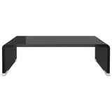 Meuble TV/support pour moniteur 40x25x11 cm verre noir