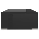 Meuble TV/support pour moniteur 40x25x11 cm verre noir