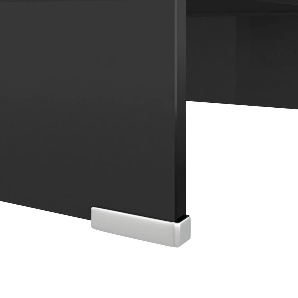 Meuble TV/support pour moniteur 40x25x11 cm verre noir