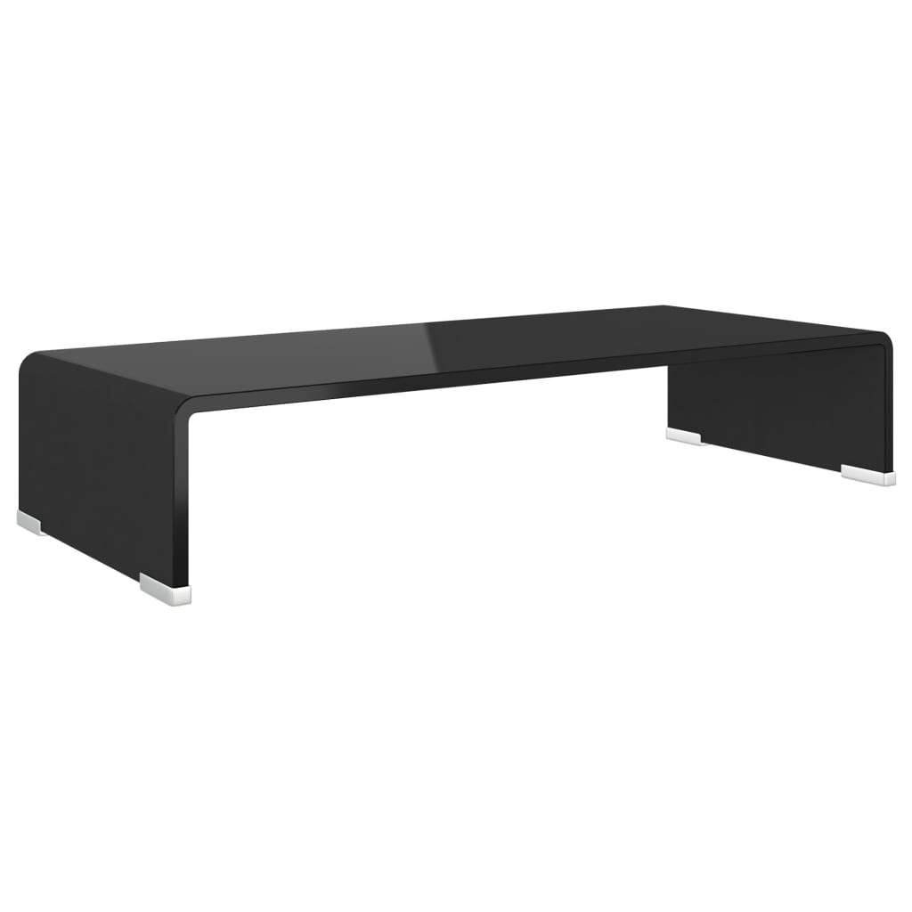 Meuble TV/support pour moniteur 60x25x11 cm verre noir