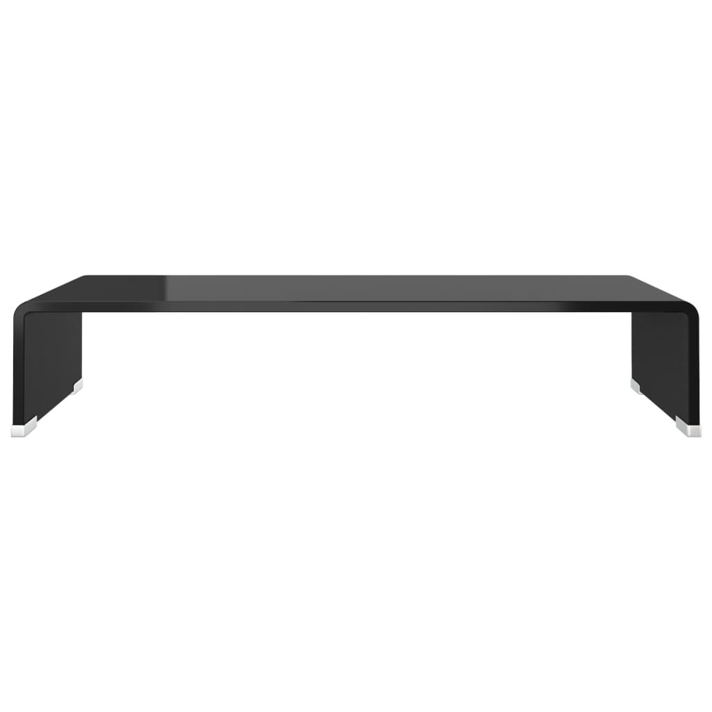 Meuble TV/support pour moniteur 60x25x11 cm verre noir