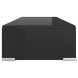 Meuble TV/support pour moniteur 60x25x11 cm verre noir